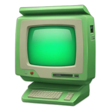 Retro green monitor screen sticker