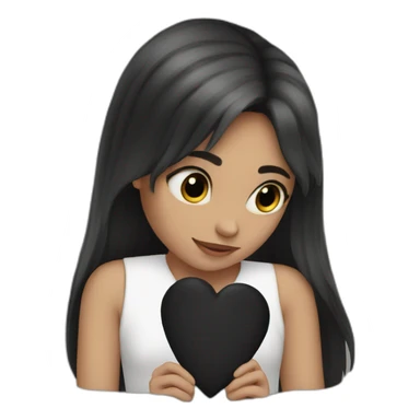 two girls in love with black heart sticker