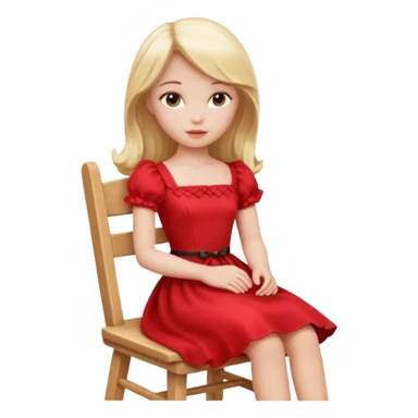 Blonde Doll wearing red Sitting On The Chair  sticker