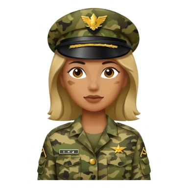 militar mujer con traje de camuflaje sticker