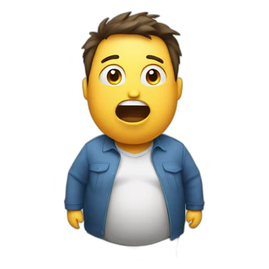 Obesity in a surprised person sticker