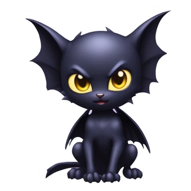 Cool Cute Edgy Dark Black Batty Chibi Noibat-Cat-Pokémon-Fakémon-hybrid sticker