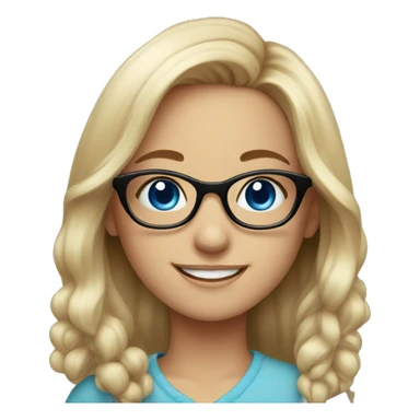 smiling girl in glasses portrait with blue eyes sticker