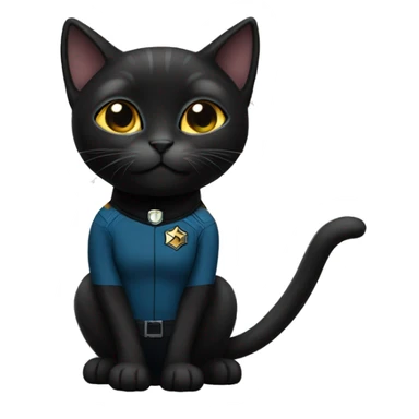 a black cat in a startreck uniform  sticker