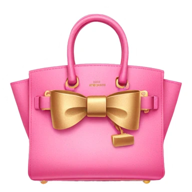 pink birkin bag with gold bow sticker