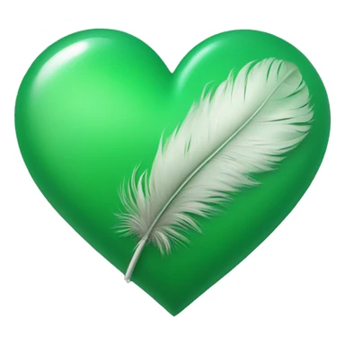 green heart with feather sticker
