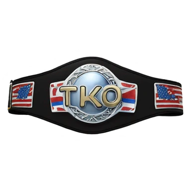 world wrestling federation men's title belt "TKO" sticker