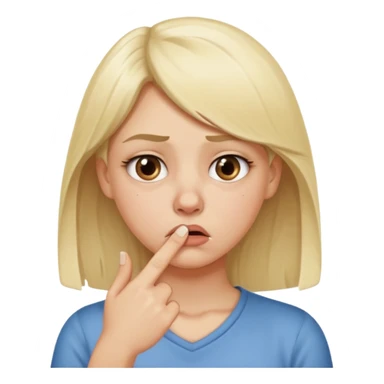 white blonde girl holding her nose because something stinks  sticker