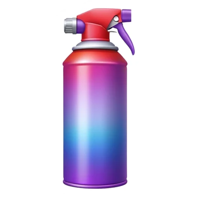 Minimalist spray paint can with smooth rainbow gradient colors flowing from red to violet in a continuous spectrum, clean design sticker