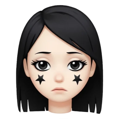emo star with a sad face sticker