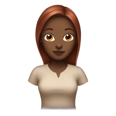 black girl with reddish brown straight hair  sticker
