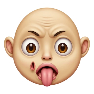 Sacando la lengua con ojos feos sticker