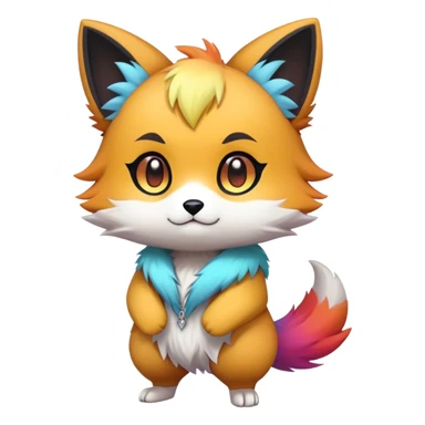  High quality Cute Cool Kawaii edgy Pretty Chibi Fur-Sona Colorful Fakemon Full Body sticker