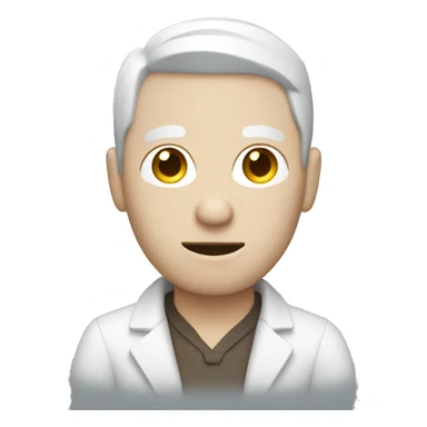 a man with white skin holding a camera sticker