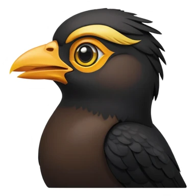 A common myna bird cute emoji sticker
