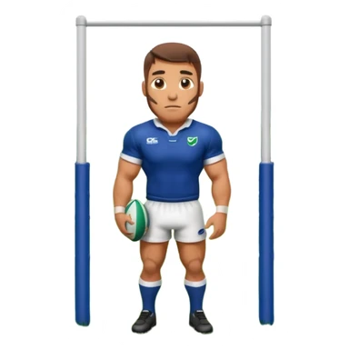 rugbyman et poteau de rugby sticker