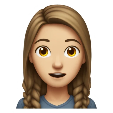 Brown haired white girl mad with steam coming out of her ears sticker