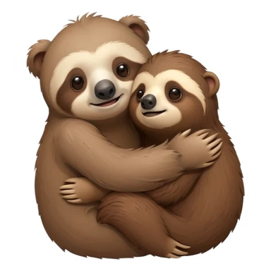 a sloth and a bear hugging sticker