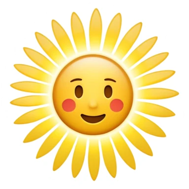 iOS-style 3D emoji: bright radial burst of light from center, white core fading to yellow, surrounded by dynamic motion streaks, soft glow, no text, no faces sticker