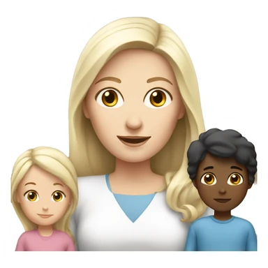 white woman with white
2 kids sticker
