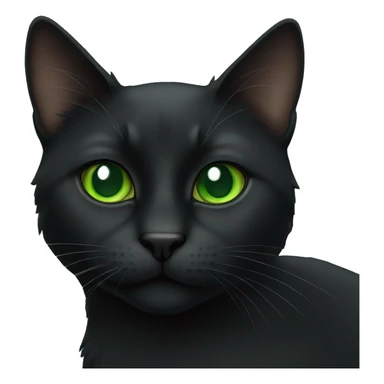 Green eyed black cat sticker