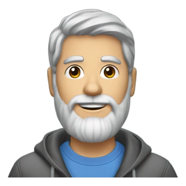 Nate Clark Black and Gray hair Ohio full stack engineer senior with Beard sticker