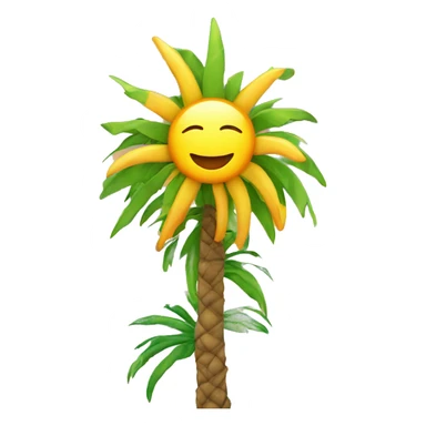 Sun with sea - palmtree sticker