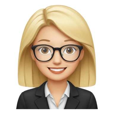 Blonde marketing agent with glasses sticker