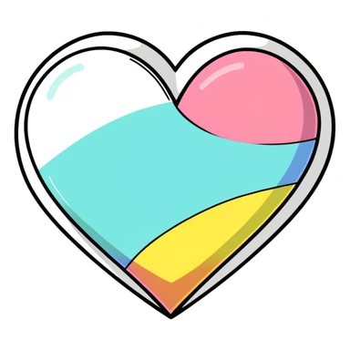 Rainbow heart  sticker