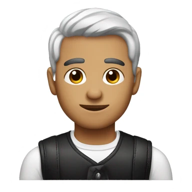 Chico moderno ojos marrones y pelo corto negro piel blanca  sticker