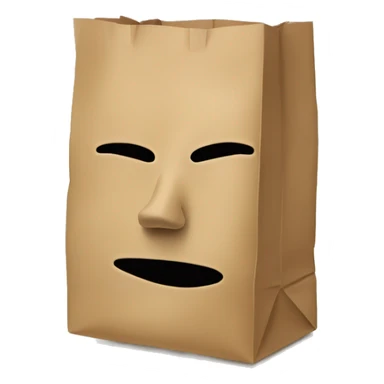 Head covered by paper bag mask  sticker