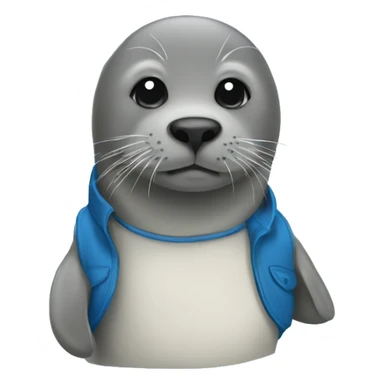 Seal with a blue vest sticker