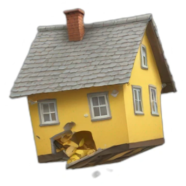 falling house sticker