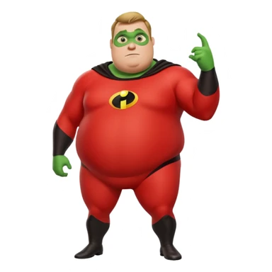 really fat green mr incredible farting sticker