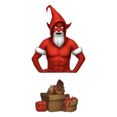 Satan dressed as Santa sitting on a shelf  sticker