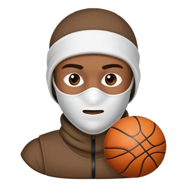 Basketball player with ski mask sticker