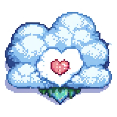 a cloud with a heart on it sticker