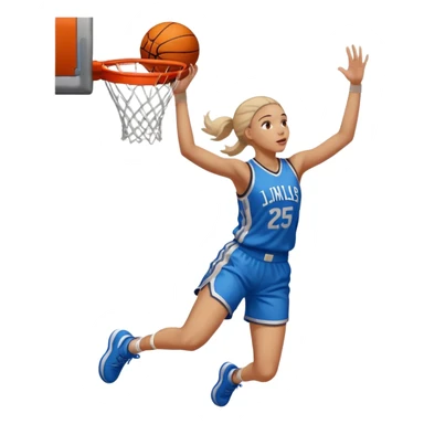 Basketball dunk girl sticker