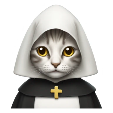 Cat dressed as nun sticker