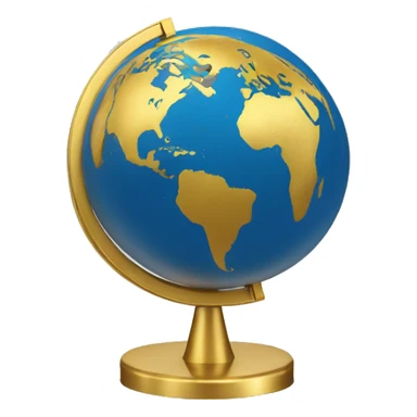 Globe on gold stand sticker