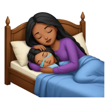 gorgeous brown skin woman with long black hair sleep in bed sticker