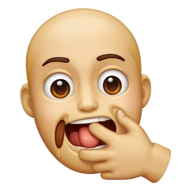 Emoji choking itself with its hand sticker