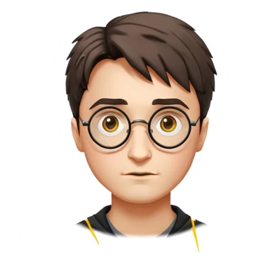 Harry Potter with round glasses and lightning scar sticker
