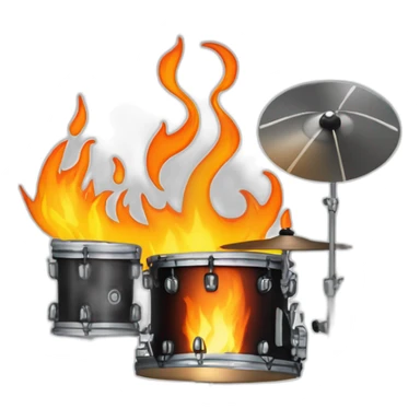 drill music drummer and drum sets on fire sticker