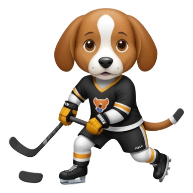 A beagle playing hockey sticker