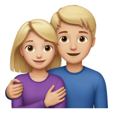 Amour à distance fille blonde et garçon châtain tous les deux clair de peau  sticker