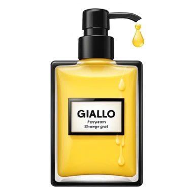 Set giallo contente un profumo una crema corpo e un bagno doggia  sticker