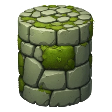Mossy cobblestone cylinder  sticker