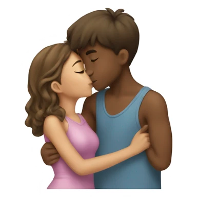 Girl and boy kissing sticker