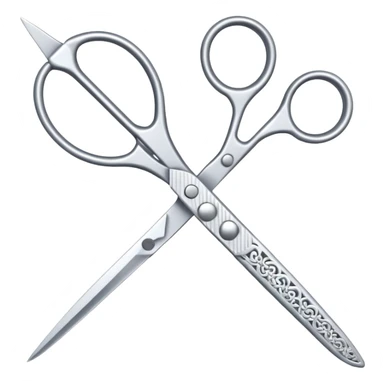 scissors with a lace ornament nearby sticker